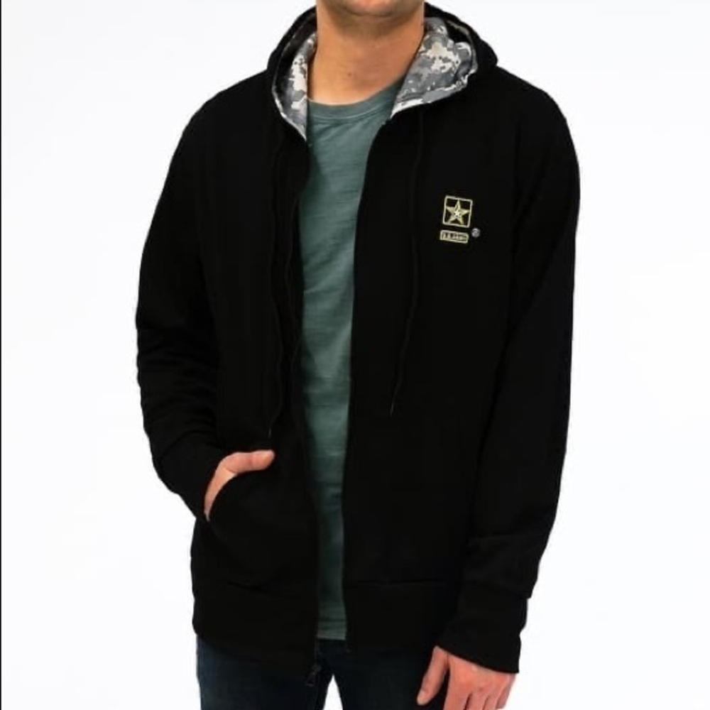 U.S. Army Full‎ Zip Fleece Tactical Sweatshirt big boy size 14/16  black